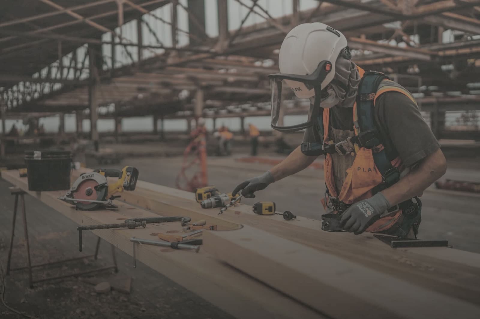 A BAWE site team at work on a structural installation